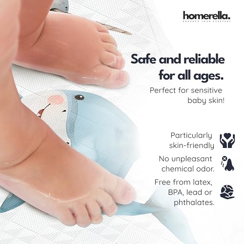 homerella Bathtub Mat Non Slip Kids 40x16 Baby Bath Mat Non Slip Anti Mold | 100% BPA Free, Non Toxic, Mildew Resistant, Machine Washable, Extra Long Kids Bath Mat for Tub Non Slip, Toddler Bath Mat - color: Light Aqua, size: 40" x 16" (Rectangular)