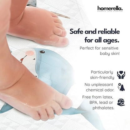 homerella Bathtub Mat Non Slip Kids 40x16 Baby Bath Mat Non Slip Anti Mold | 100% BPA Free, Non Toxic, Mildew Resistant, Machine Washable, Extra Long Kids Bath Mat for Tub Non Slip, Toddler Bath Mat - color: Light Aqua, size: 40" x 16" (Rectangular)