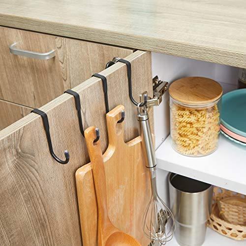 Patelai 8 Pcs Over Cabinet Hook Double S Shaped Cabinet Drawer Hanger Hook Durable Metal Heavy Duty Hooks for Kitchen, Closet, Bathroom, Drawer, Wardrobe Door, to Hang Bags, Clothes, Towels, Key