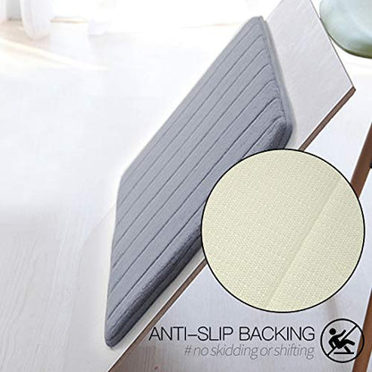 Betus Luxury Memory Foam Bath Mat - Water Absorbent, Super Cozy and Non-Slip Backing - Luxurious Velvet Comfort Bathroom Rug - 17"x24" (Gray) - color: Grey