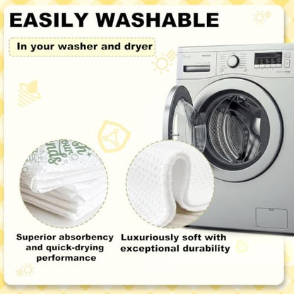ZHAMEN Waffle Kitchen Towel Soft Absorbent Hand Tea Towels Set of 2 - color: Multi 1569