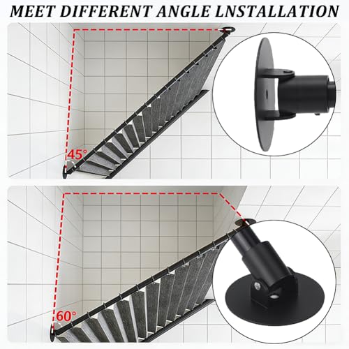 AHANDMAKER 2 Pack Adjustable Angled Shower Bracket Stainless Steel Wall Mount Curtain Rod Closet Rod Bracket for Bathroom Slanted Wall Sloped Ceilings Attic Bathrooms, Fits 1" Rods Black - size: 25 mm