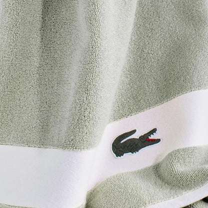 Lacoste Sport Stripe 6-Piece Luxury Cotton Towel Set – Made with 100% Soft Supima Cotton, Absorbent & Quick-Drying, Includes 2 Bath Towels, 2 Hand Towels, 2 Washcloths, Aloe - color: Aloe