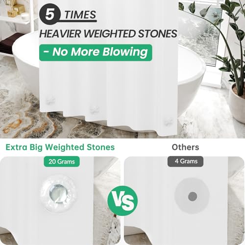 AmazerBath Plastic Small 36 x 72 Narrow Frosted , PEVA Cute Stall Shower Liner, Stand Up Shower Curtain Liners with 2 Clear Weights and 6 Grommet Holes - color: Frosted, size: 36"W x 72"L (Pack of 1)