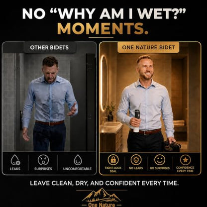 Travel Bidet, Portable Bidet Sprayer ONE NATURE 500mL/m IPX6 Waterproof Electric High Pressure Handheld Bidet Sprayer USB-C Rechargeable for Women Men Baby Bidet Peri Bottle Postpartum Clean (Black) - color: Black
