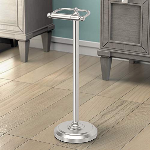 Gatco 1436SN Pedestal Toilet Paper Holder, Satin Nickel - color: Satin Nickel