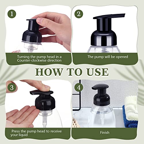 Nuenen 48 Pieces Foaming Soap Dispensers 8 oz Foaming Pump Bottle Plastic Hand Soap Dispenser with Pumps Empty Refillable Press Containers for Liquid Shampoo Bathroom Kitchen(White, Black) - color: White, Black