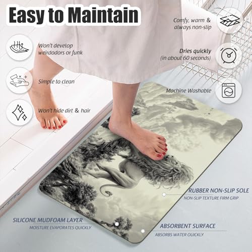 Bathroom Runner Mat Rugs Long,Golden Cool Lion King Beautiful Design Diatomite Stone Bath Mat Large Absorbent Diatomaceous Earth Mat Non Slip Fast Dry Shower Mat Bathroom Rugs Floor Mat 16x42in - color: Design02