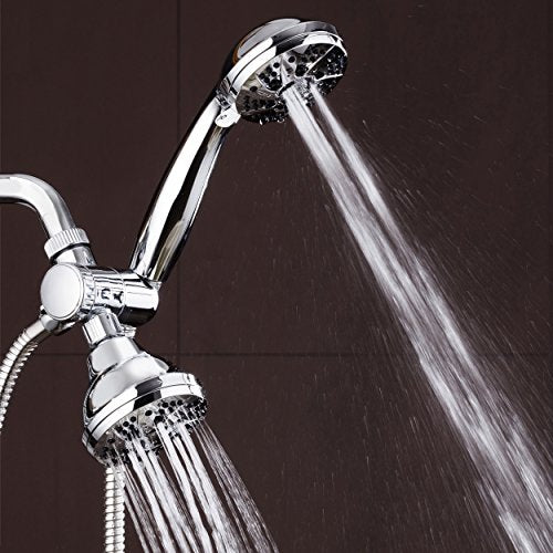AquaDance Total Chrome High Pressure 3-way 48-setting Rain – Handheld Shower Head Combo – Angle Adjustable, Anti-Clog Jets, Tool-Free Installation - USA Standard Certified – Top U.S. Brand | Enjoy Two 6-Setting Rain & Hand Showerheads Separately or Togeth