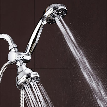 AquaDance Total Chrome High Pressure 3-way 48-setting Rain – Handheld Shower Head Combo – Angle Adjustable, Anti-Clog Jets, Tool-Free Installation - USA Standard Certified – Top U.S. Brand | Enjoy Two 6-Setting Rain & Hand Showerheads Separately or Togeth