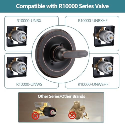 5" Dual Shower Faucet Compatible with Delta 13/14 Series Tub Trim Kit, High Pressure Round Rain Shower Head& Handheld Set Faucet, Oil Rubbed Bronze (Valve& Catridge Not Inclued) - color: Oil Rubbed Bronze