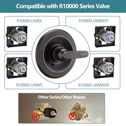 5" Dual Shower Faucet Compatible with Delta 13/14 Series Tub Trim Kit, High Pressure Round Rain Shower Head& Handheld Set Faucet, Oil Rubbed Bronze (Valve& Catridge Not Inclued) - color: Oil Rubbed Bronze