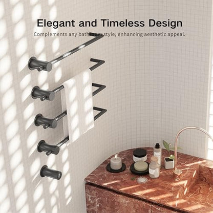 Z&Zhanle Electric Towel Warmer Rack, 3-Bar Wall Mount, Hidden Style, One-Touch Start, White, (Satin Black) - color: 3-bar Satin Black