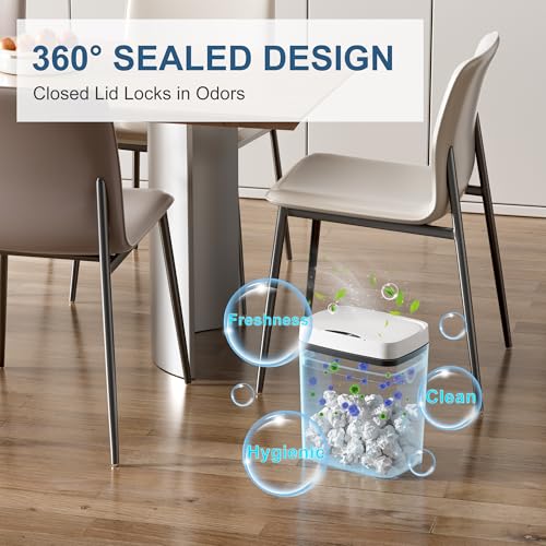 Vanpopubs 2 Pack 2.7 Gal Bathroom Trash Can with Lid, Automatic Trash Can Small Smart Garbage Can Touchless, Slim Motion Sensor Waterproof Plastic Trash Bins for Bedroom Office Kitchen Toilet - color: White