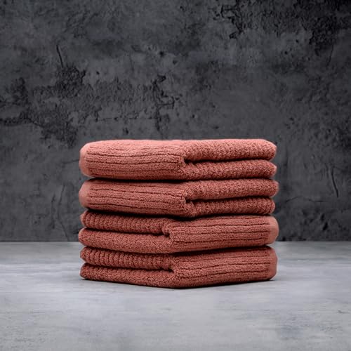 Luxury Performance 4-Piece Hand Towel Set | Patented Quick-Dry Tech | Ultra Soft | 16" W x 30" L | Clay - color: Clay, size: 4 Hand Towels