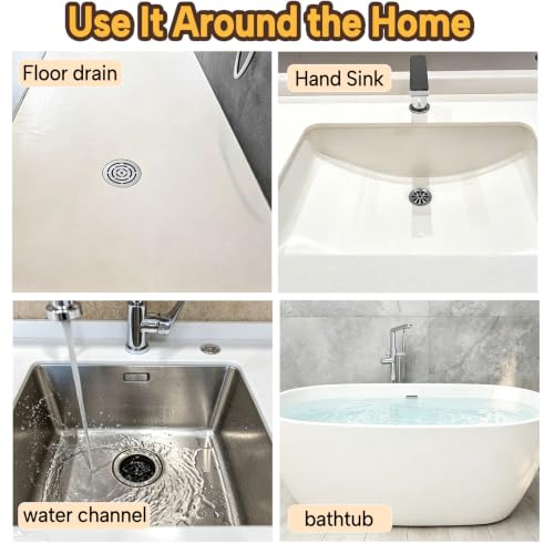 2Pack Square Shower Drain Hair Catcher for Bathtub and Shower | Khaki thick silicone, cartoon animal design, reusable hair stopper for floor drains, kitchen laundry room utility use - color: Yellow