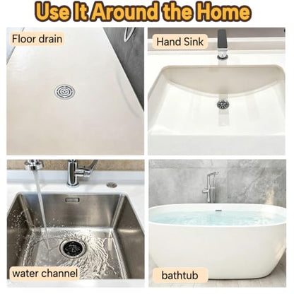 2Pack Square Shower Drain Hair Catcher for Bathtub and Shower | Khaki thick silicone, cartoon animal design, reusable hair stopper for floor drains, kitchen laundry room utility use - color: Yellow
