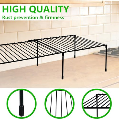 Freezer Shelf Rack - Expandable Freezer Shelves Shelf with Anti-Slip Feet, Adjustable Wire Racks for Cabinets, Top Freezer, Kitchen Pantry, Counter, Spice & Dish Cupboard Storage