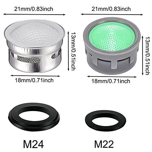 Faucet Aerator with Gasket Flow Restrictor Insert Bathroom Faucet Aerator Replacement Parts 10 pcs Stainless Steel and 10 pcs Green - color: Green