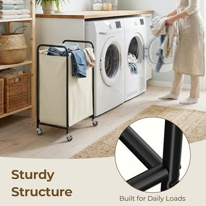 GRANNY SAYS Laundry Hamper, Large Cart with Wheels and Handles, Beige, 110L - color: Beige, size: 110L