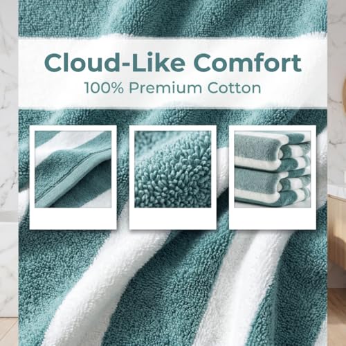 Premium 5-Piece Bath Towel Set | 100% Microfiber Ultra Soft & Quick Dry | Large Bath Towels, Hand Towels & Washcloths for Bathroom, Spa, Gym, | 1 Bath, 2 Hand, 2 Washcloths | Green - color: Green, size: 5 Pcs