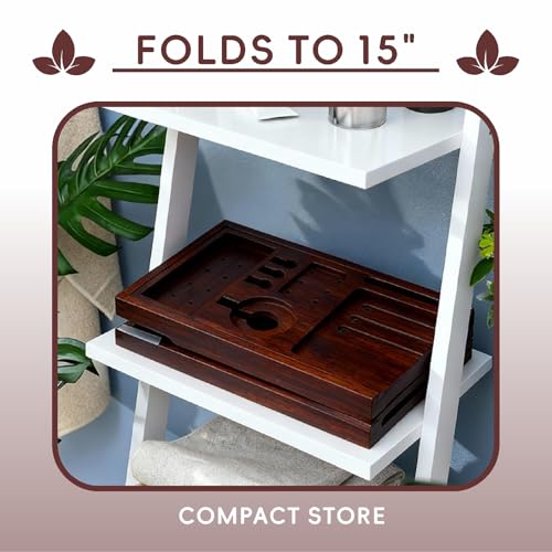 Bamboo Bathtub Tray, Expandable Foldable Bath Caddy, Walnut | 29-42“ Bath Shelf Over Tub with Phone, Tablet & Wine Holders, Locking Design for Spa Bathroom Accessories & Gifts - color: A-walnut
