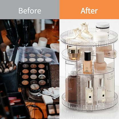 vacane Clear Rotating Makeup Organizer,8 Adjustable Layers Vanity Organizer Skincare Storage,Cosmetic Display Case 360° Stabilizly Spinning Multi-Function Storage for Bathroom and Bedroom Countertop - size: Tall | 8 Tier