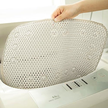 Bathtub Mat Non Slip Ivory 36” X 17” Shower Mat Soft Foam Bath Mats for Bathroom Tub, Bathtub Mat with Drain Holes, Suction Cups, Shower Mat Non Slip - color: Ivory
