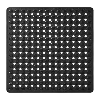 Yimobra Square Shower Floor Mat Non Slip, 21"X21" Machine Washable Bath Tub Mat, Soft on Feet, Bathmat with Drain Holes and Suction Cups, Fast Draining, Black - color: Black, size: 21 X 21 Inch