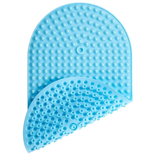 Blue Bath Mat for Tub Non Slip 27x15 - Cushioned Silicone Bubble Pop It Bathtub Mat for Soaking, Anti Skid Shower Mat with Suction Cups, Spa Relaxation, Ocean Color - color: 27x15"-blue