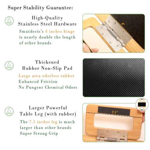 Smatdecis Couch Arm Tray Table Sofa Arm Clip Table, Armrest Tray Table Suitable for Home Drinks/Fast Food/Fruit Etc, Large Size Multi-Function Natural - color: Natural, size: 13" x 9.4"(Classic)