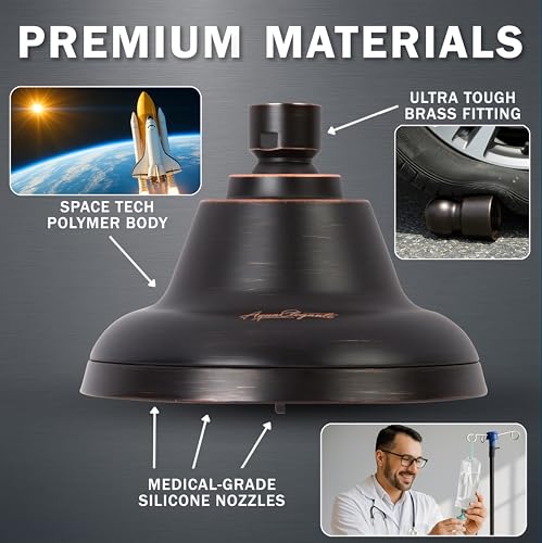 Massage Shower Head With Mist - 2.5 GPM - Oil-Rubbed Bronze | High Pressure Boosting, 6 Function Adjustable Massaging Rainfall Showerhead For Low Flow Baths With Water Saving Nozzles - color: Oil Rubbed Bronze, size: 2.5 GPM