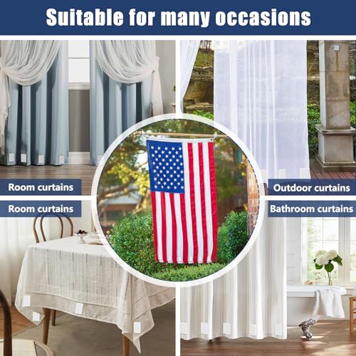 Phoncoo 18pcs Outdoor Curtain Weights, Plastic Wrapped Magnetic Drapery Weights, Waterproof Heavy Duty Curtain Magnets Flag Weights for Heavy Wind, Shower Outside Curtain, Tablecloth (White) - color: White-18pcs