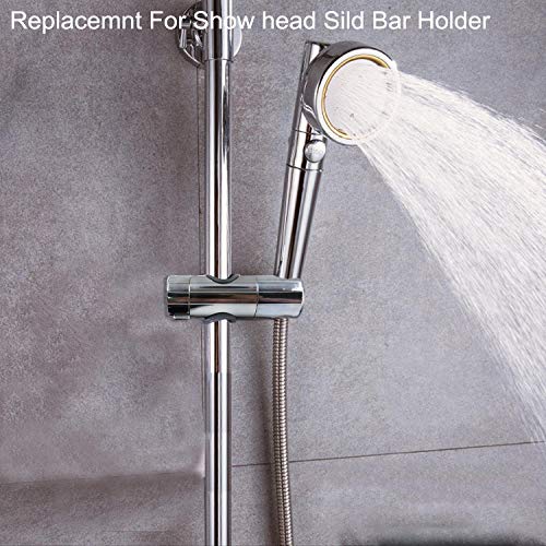 Universal Adjustable Shower Head Holder Slide Bar Bracket Replacement for Slide Bar (18-25MM O.D. , Bathroom Slider Clamp ,360 Degree Rotation ,Sprayer Holder )