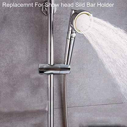 Universal Adjustable Shower Head Holder Slide Bar Bracket Replacement for Slide Bar (18-25MM O.D. , Bathroom Slider Clamp ,360 Degree Rotation ,Sprayer Holder )