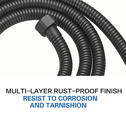 RUMOSE 59 inches Extra Long Shower Hose, Black | Shower Head Extension Hose, Attachment Flexible Handheld Shower Sprayer Hose, Stainless Steel Shower Tube - color: Black, size: 59 Inch