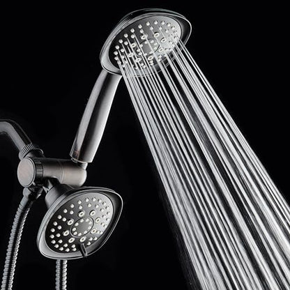 AquaDance Luxury Square 48-setting High-Pressure Dual Head/Handheld Shower Spa Combo. Extra-Long 72" Stainless Steel Hose, 3-way Flow Diverter, Oil-Rubbed Bronze Finish - color: Oil Rubbed Bronze