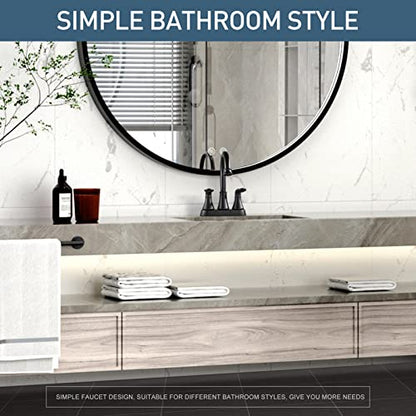 GENBONS Bathroom Faucets for Sink 3 Hole, 4 inch Matte Black with Pop-up Drain and 2 Supply Hoses 2 Handle Centerset Faucet for Sink Vanity - color: Matte Black - C, style: Centerset Bathroom Faucet