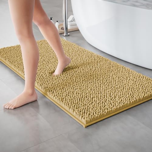 RUN HELIX Beige Bath Mat Set - 32"L x 20"W + 24"L x 16"W, Non Slip, Machine Washable, Home Decor - color: Beige