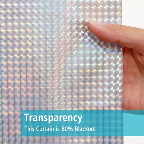 Ga-Geetopia Holographic 3D EVA Shower Curtain Liner Ice Cube, 72x72 Medium Weight Clear Plastic Bathroom Shower Curtain with Rustproof Metal Grommets for Shower Stall, Bathtubs - color: Holo - Cube, size: 72"W x 72"L (Pack of 1)