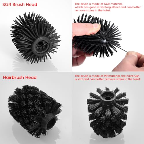 Stainless Steel Toilet Bowl Brush, Brushed Dual-Brush Head | AIREMOEN Toilet brush, dual-head design, toilet brush, bathroom accessories, freestanding - color: Brushed