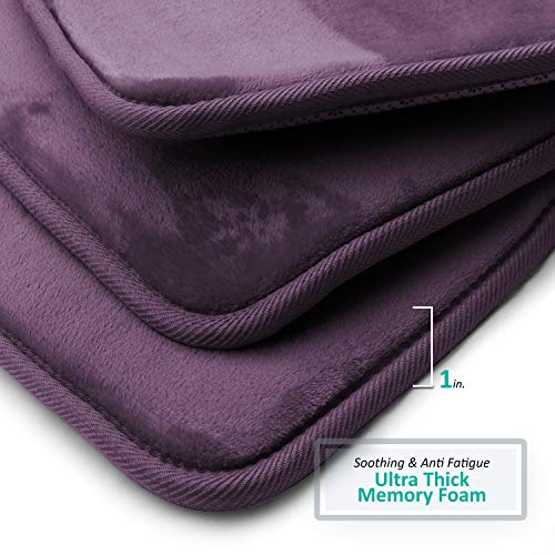 Clara Clark Bathroom Contour Rug, Ultra Soft Non Slip and Cozy, Velvet Memory Foam Toilet U-Shaped Bath Mat