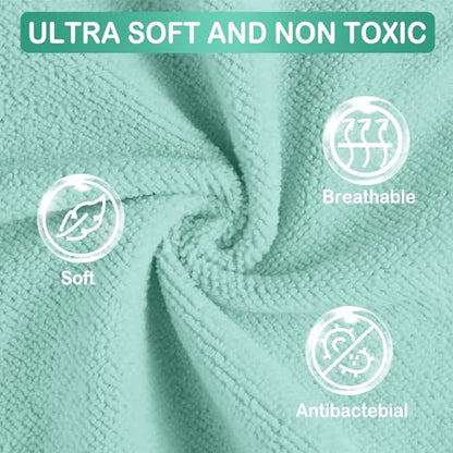 Baby Washcloths, 24Pack Baby Wash Cloths Extra Soft & Ultra Absorbent, Baby Towels and Washcloths Face Towels for Unisex Boys Girls Body, Washclothes Gentle on Sensitive Skin, 9x9 Green Crocodile - color: Crocodile
