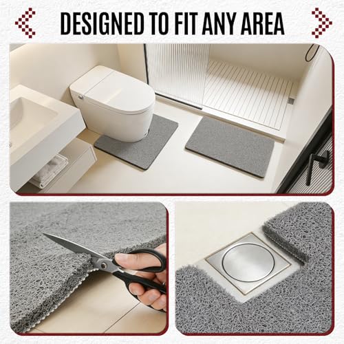 17 * 24in Shower Mat Bathtub Mat Non Slip | Bathmats Non Slip, Quick Drying Foot Scrubber Loofah Mats for Inside Shower, Tub, Bathroom, Home, Grey - color: Grey, size: 24" x 17" (Rectangular)