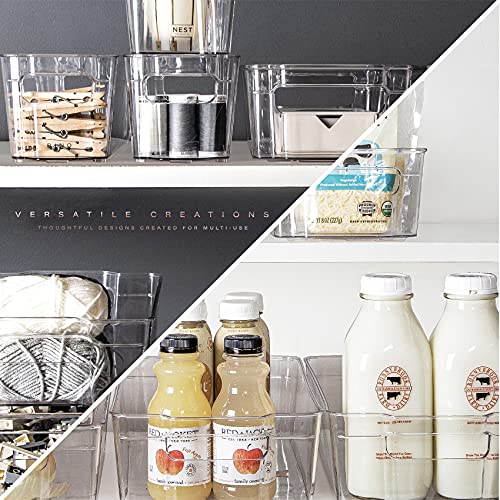 BINO | Stackable Storage Bins, X-Large - 2 Pack | THE STACKER COLLECTION | Clear Plastic | Built-In Handle | BPA-Free | Containers for Organizing Kitchen Pantry | Multi-Use Organizer - size: X-Large