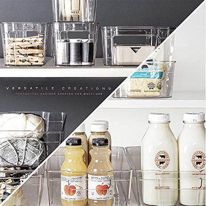 BINO | Stackable Storage Bins, X-Large - 2 Pack | THE STACKER COLLECTION | Clear Plastic | Built-In Handle | BPA-Free | Containers for Organizing Kitchen Pantry | Multi-Use Organizer - size: X-Large