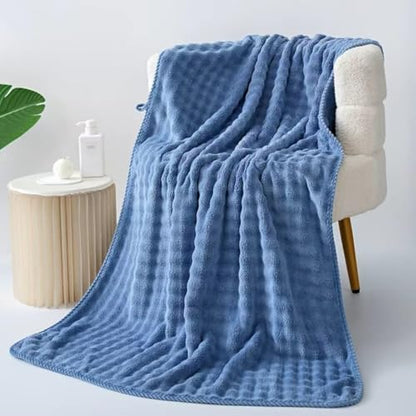 Bath Towels Pack of 2(35'' x 66'') Quick Dry Microfiber Shower Towel for Hotel,Bathroom,Guest,Spa,Gym Yoga, SPA - Blue - color: Blue, size: 35x66" BATH Towel Set of 2