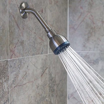 High Pressure Shower Head - 2.5 GPM - Brushed Nickel | Best 3 Inch Wall Mount Bathroom Showerhead For Boosting Low Flow With Anti-Clog Nozzles, Adjustable Brass Ball Joint - color: Brushed Nickel, size: 2.5 GPM