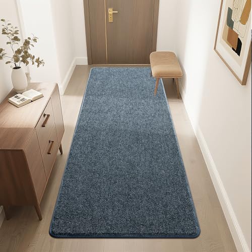 2x6 Runner Rug for Bedroom, Washable Non Slip Entryway Rug for Hallway Kitchen Living Room, Small Area Throw Rugs Memory Foam Indoor Carpet for Teen Kids Nursery Dorm Decor, Blue Grey - color: Blue Grey-white, size: 2x6Feet