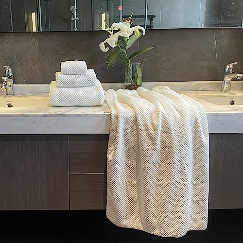 Oversized Bath Towels Extra Large 40x80 Inches Bath Sheets for Adults Super Soft Quick Dry Highly Absobent Microfiber Shower Towels (White,6 Piece)… - color: White 6 Piece, size: 6 Piece